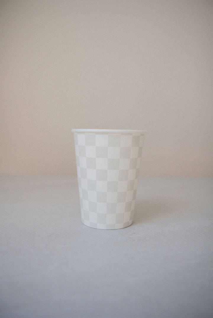 Ensemble de 8 verres - Damier Gris