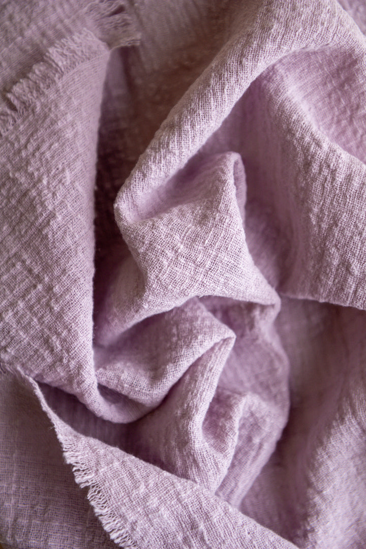 Serviette de table lin mauve